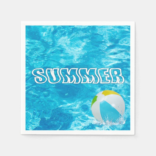 Summer Pool Party Fun Napkins Serviette (Vorderseite)