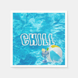 Summer Pool Party Fun Napkins Serviette