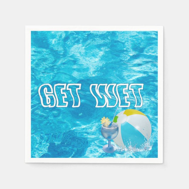 Summer Pool Party Fun Napkins Serviette (Vorderseite)