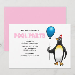 Summer Pool Party Geburtstag Einladung