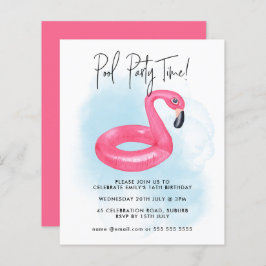 Summer Pool Party Pink Flamingo Teen Geburtstag