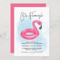 Summer Pool Party Pink Flamingo Teen Geburtstag