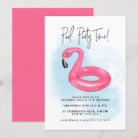 Summer Pool Party Rosa Flamingo jedes Alter Geburt
