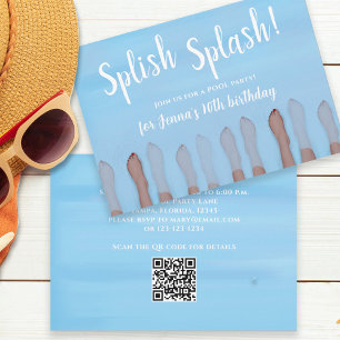 Summer Pool Party Wasser Geburtstag Einladung