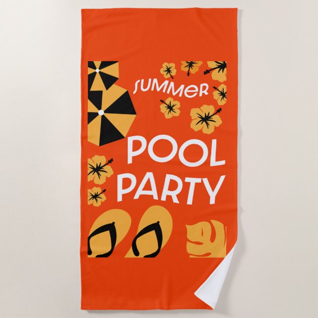 Summer Pool Partys Strandtuch (Vorderseite)