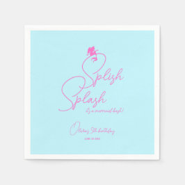 Summer Pool Simple Girl Mermaid Geburtstag Serviette