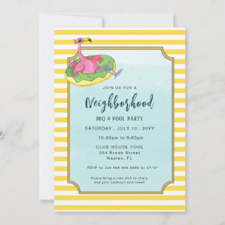 Summer Pool und Block Party Einladung