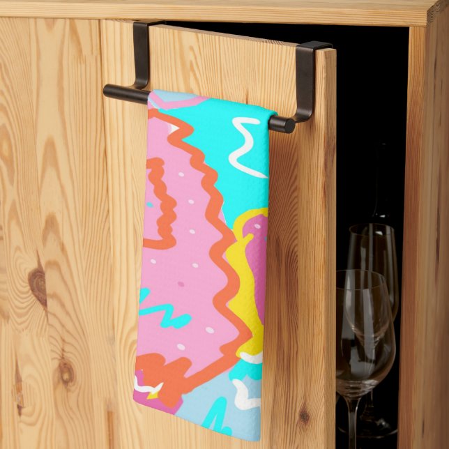 Summer Poolvibes Abstrakt Print Geschirrtuch (Drittel gefaltet)
