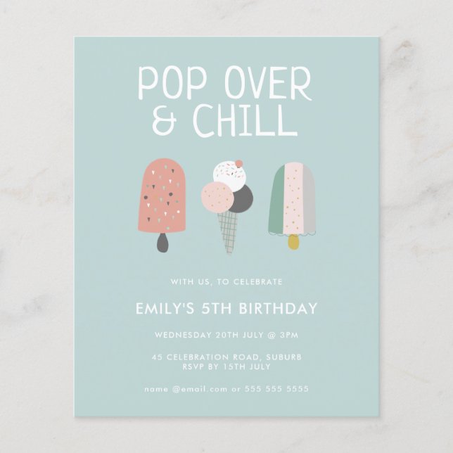 Summer Pop Over & Chill Popsiary Party Geburtstag (Vorderseite)