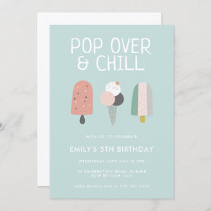 Summer Pop Over & Chill Popsiary Party Geburtstag Einladung