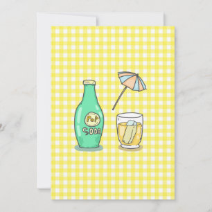 Summer Pop Soda Vibes - Niedlicher Cartoon Drink Einladung