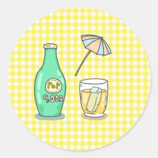Summer Pop Soda Vibes - Niedlicher Cartoon Drink Runder Aufkleber