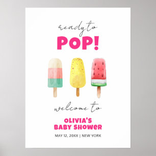 Summer Popcice Ice Cream Baby Dusche Willkommen Poster