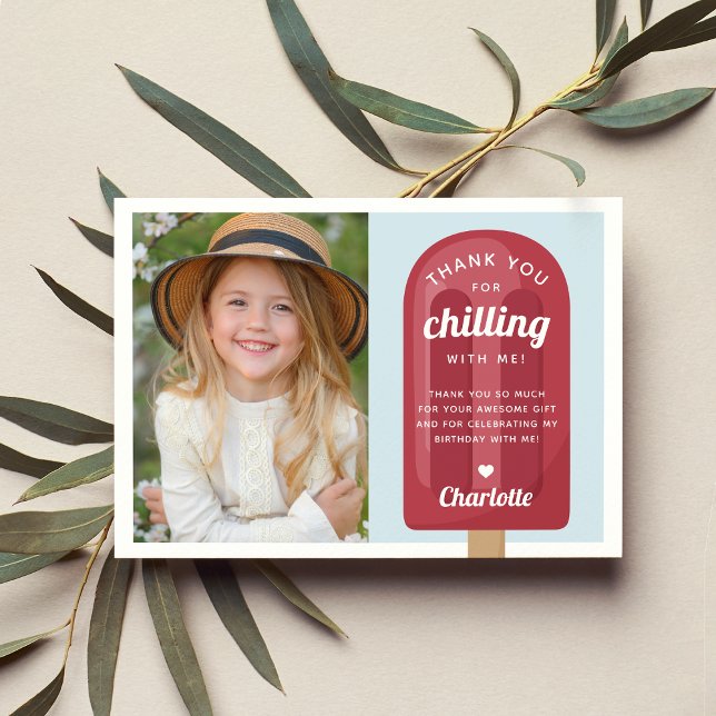 Summer Popsicle Kindergeburtstag Foto Dankeskarte (Von Creator hochgeladen)