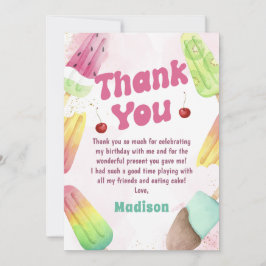 Summer Popsil Pink Girl Geburtstag Danke Karte