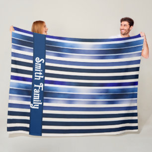 Summer Popular Navy Blue Boat Stripes Collection Fleecedecke