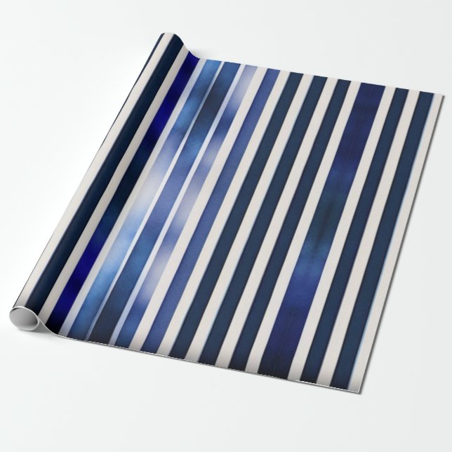 Summer Popular Navy Blue Boat Stripes Collection Geschenkpapier (Ungerollt)