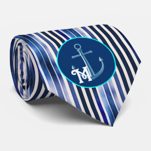 Summer Popular Navy Blue Boat Stripes Collection Krawatte