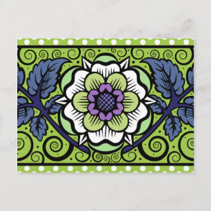 Summer Primrose in Green - Postcard Postkarte