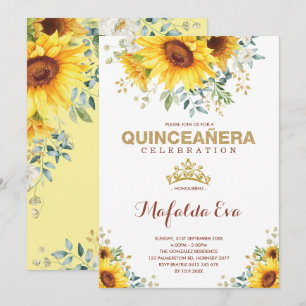 Summer Quinceanera Garden Sonnenblumen 15. Geburts Einladung