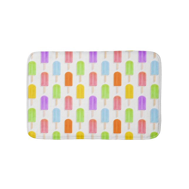 Summer Rainbow Popsicles Pattern Badematte (Vorderseite)