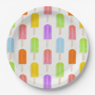 Summer Rainbow Popsicles Pattern Pappteller