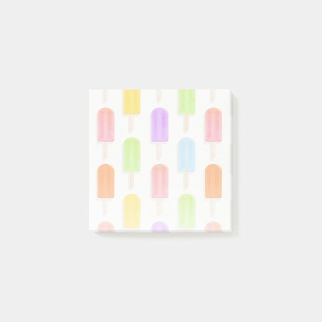 Summer Rainbow Popsicles Pattern Post-it Klebezettel (Vorderseite)