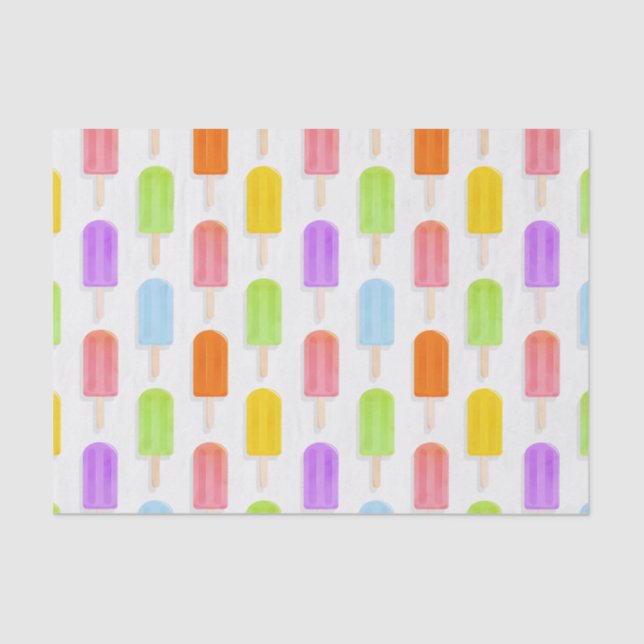 Summer Rainbow Popsicles Pattern Seidenpapier (Vorderseite)