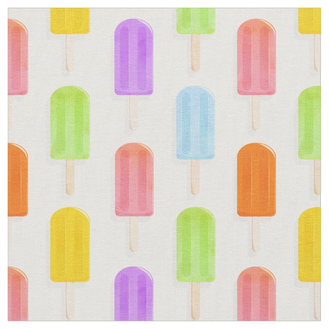 Summer Rainbow Popsicles Pattern Stoff (Nahaufnahme)