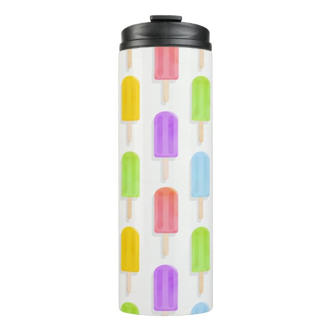 Summer Rainbow Popsicles Pattern Thermosbecher (Vorderseite)