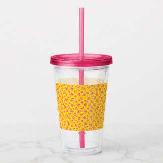 Summer-Ready Pink & Yellow Tumbler - 16oz Acryltrinkbecher