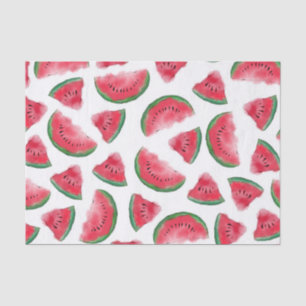 Summer Red Green Watermelon Wasserfarbenes Muster Seidenpapier