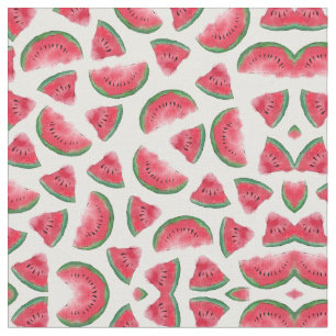 Summer Red Green Watermelon Wasserfarbenes Muster Stoff