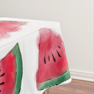 Summer Red Green Watermelon Wasserfarbenes Muster Tischdecke