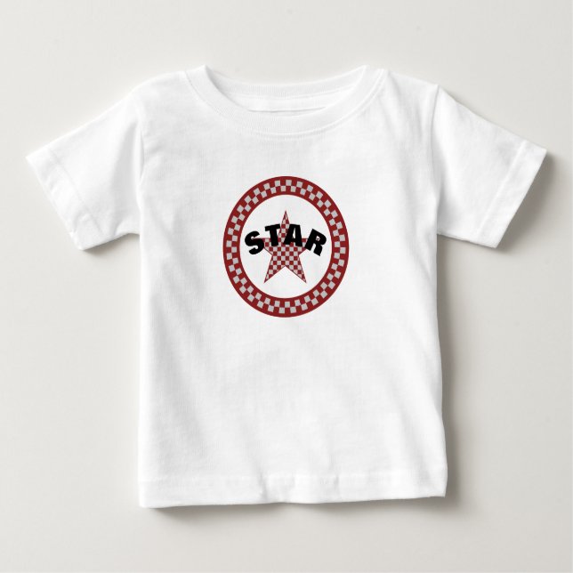 Summer Red Kariert Star Baby T-shirt (Vorderseite)