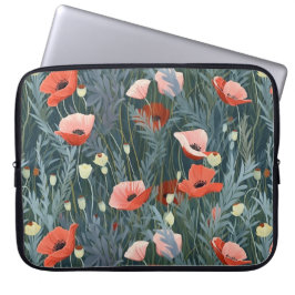 Summer Red Poppy Meadow Laptopschutzhülle
