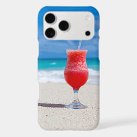Summer Red Strawberry Margarita On Tropical Beach