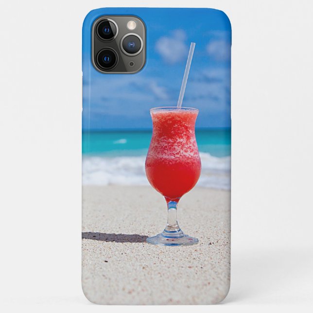 Summer Red Strawberry Margarita On Tropical Beach Case-Mate iPhone Hülle (Rückseite)