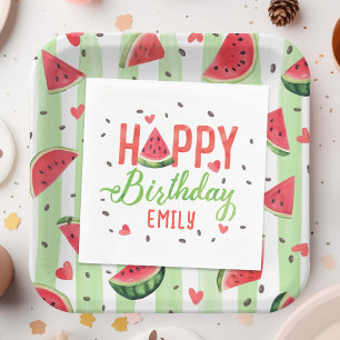 Summer Red Watermelon Themed Girl Geburtstag Serviette