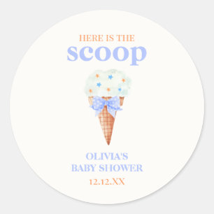 Summer Retro Bow Star Ice Cream Baby Dusche Runder Aufkleber