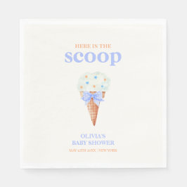 Summer Retro Bow Star Ice Cream Baby Dusche Serviette