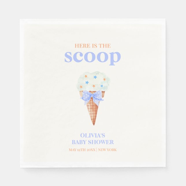 Summer Retro Bow Star Ice Cream Baby Dusche Serviette (Vorderseite)