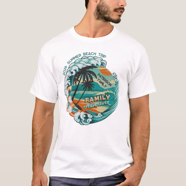 Summer Retro Family Reunion Beach Trip Vacation T-Shirt (Vorderseite)