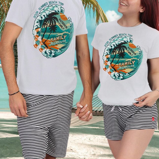 Summer Retro Family Reunion Beach Trip Vacation T-Shirt (Von Creator hochgeladen)