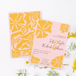 Summer Retro Groovy farbenfrohe florale Daisy Hipp Einladung