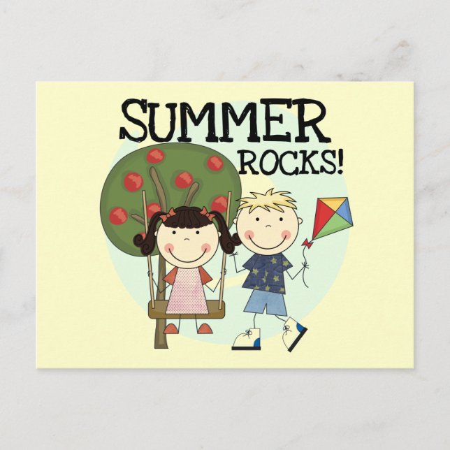 Summer Rocks T - Shirt und Geschenke Postkarte (Vorderseite)