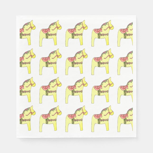 Summer Rose Dala Pferdepapier Napkins Serviette (Vorderseite)