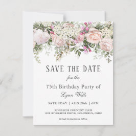 Summer Rose Floral 75. Geburtstag Save the Date