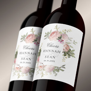 Summer Rose Garden Personalisiert Wedding Weinetikett