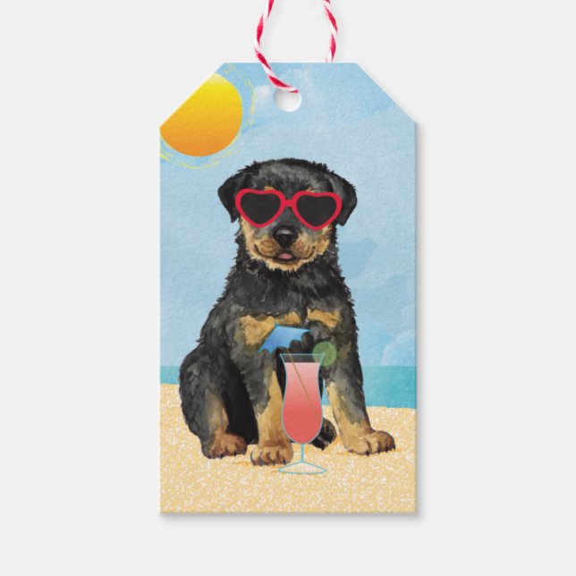 Summer Rottweiler Geschenkanhänger (Vorderseite)
